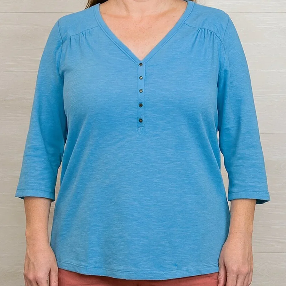 Kuhl Women's Size Small Shasta Henley Button Tab Lightweight 3/4 Sleeve Top - Picture 1 of 9